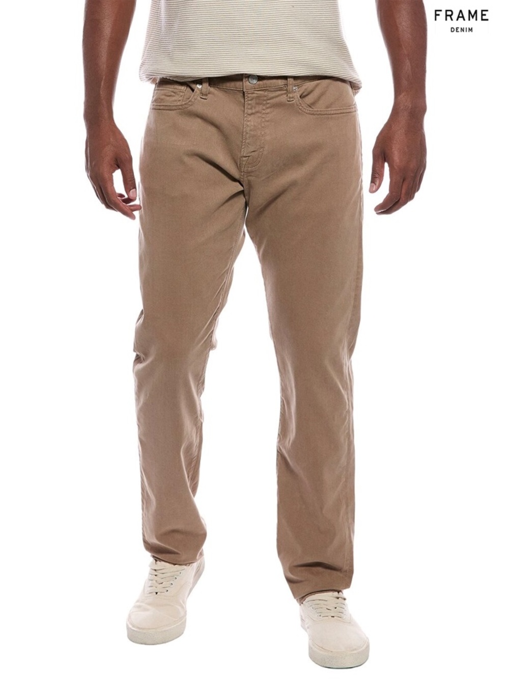 FRAME NWT L'HOME SLIM MID RISE DARK KHAKI TWILL JEANS. SIZE 36